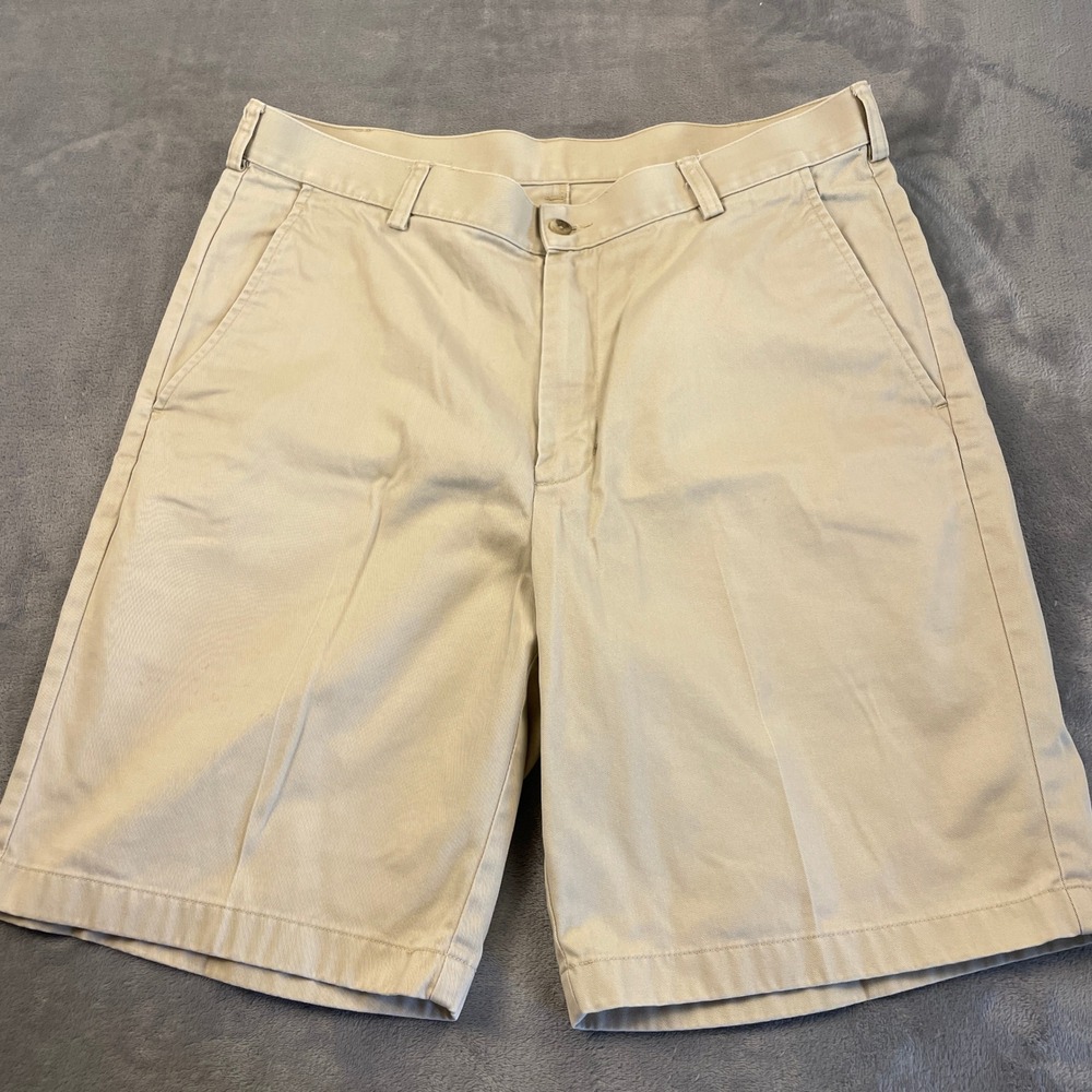 Jos A Bank Travelers Collection Mens 36 Khaki Tan Cotton Tailored Chino Shorts